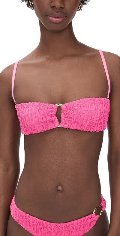 Peixoto Talia Bikini Top Pink Weave