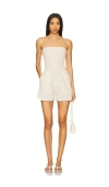 Peixoto Torey Strapless Smocked Romper In Beige