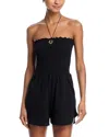 Peixoto Torey Strapless Smocked Romper In Black Iris