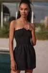 Peixoto Torey Strapless Smocked Romper In Black