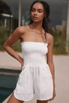 Peixoto Torey Strapless Smocked Romper In White