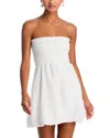 Peixoto Winnie Bubble Swim Cover-up Mini Dress In White Iris