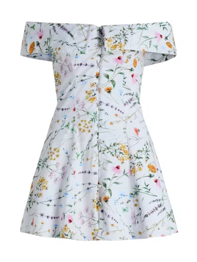 Peixoto Women's Adeline Floral Off-the-shoulder Minidress In Gray