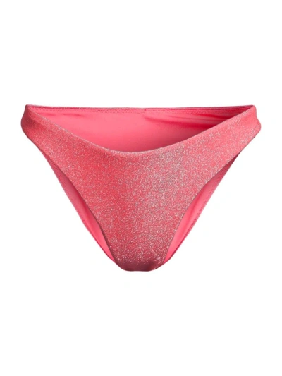 Peixoto Women's Bella Metallic Bikini Bottom In Coral Sparkle