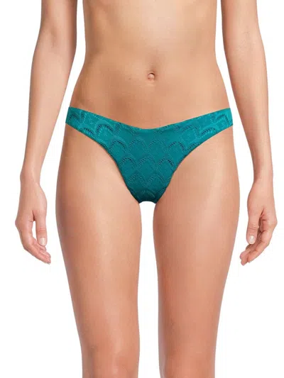Peixoto Women's Chevron Textured Bikini Bottom In Green