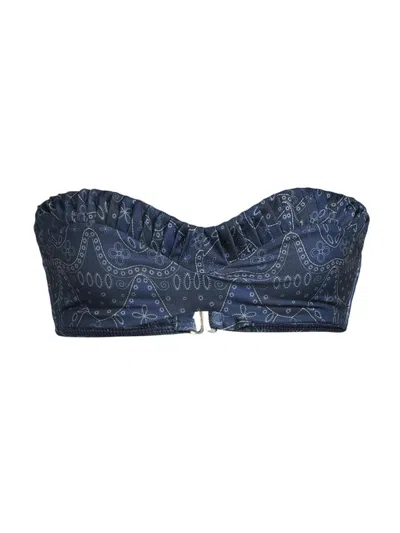 Peixoto Women's Emmy Textured Bandeau Bikini Top In Blue