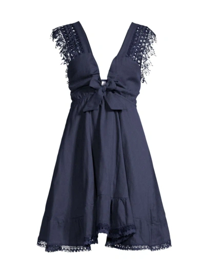 Peixoto Women's Farrah Lace Trim Mini Dress In Blue Tribeca