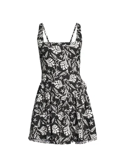 Peixoto Women's Harlow Printed Stretch-cotton Minidress In Black