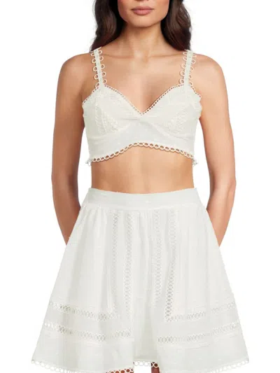 Peixoto Women's Jasmine Cotton Bralette Top In White
