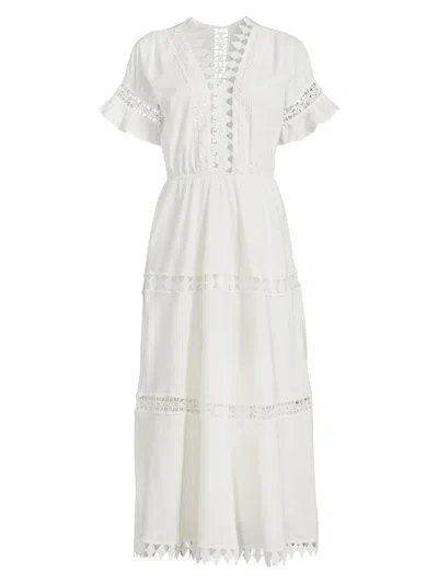 Peixoto Women's Ora Tiered Cotton Midi-dress In White