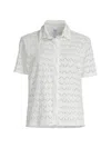 Peixoto Women's Zina Embroidered Button-front Shirt In White Athena