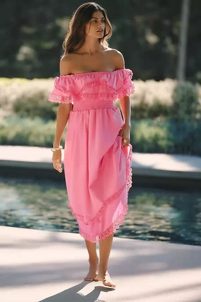 Peixoto Wyatt Strapless Midi Dress In Pink