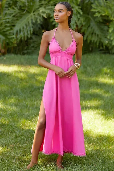 Peixoto Zoe Halter Midi Dress In Pink
