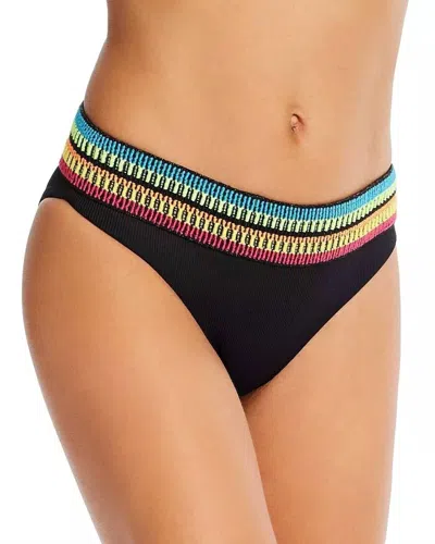 Peixoto Zoni High-waist Full Bikini Bottom In Black