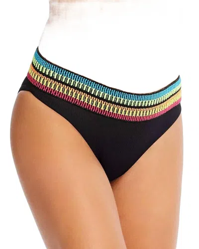 Peixoto Zoni High-waist Full Bikini Bottom In Black