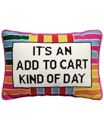 Peking Handicraft Add To Cart Embroidered Needlepoint Pillow In Multi