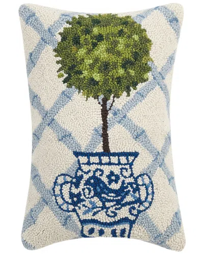 Peking Handicraft Ball Topiary Hook Pillow In Blue