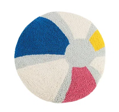 Peking Handicraft Beach Ball Round Hook Pillow In Beach Ball Color In Multi