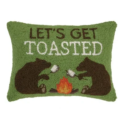Peking Handicraft Cabin, Bear, Canoe Hook Wool Lumbar Pillow