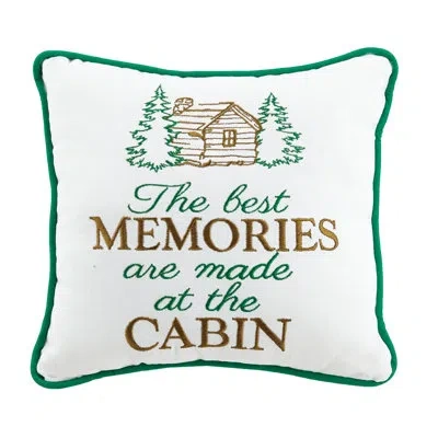 Peking Handicraft Cabin Memories Wool Throw Pillow