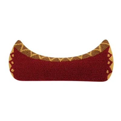 Peking Handicraft Canoe Shaped Wool Hook Pillow In Multi
