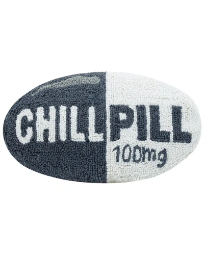 Peking Handicraft Chill Pill Dark Grey Hook Pillow In Multi