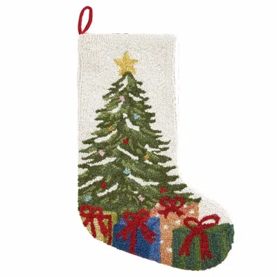 Peking Handicraft Christmas Tree & Presents Wool Hook Stocking In Multi