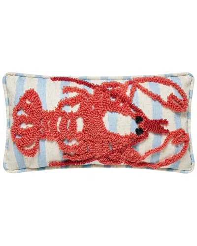 Peking Handicraft Coastal Lobster Tufted Hook Pillow In Multi