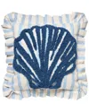 Peking Handicraft Coastal Shell Tufted Hook Pillow