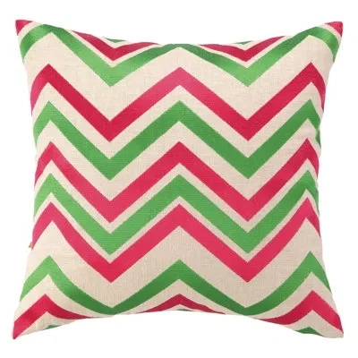 Peking Handicraft Courtney Cachet Chevron Embroidered Decorative Throw Pillow In Pink,green