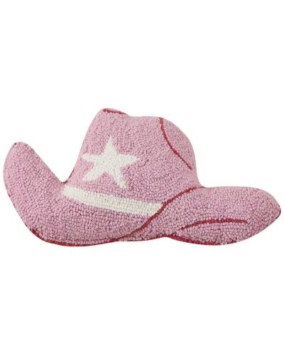 Peking Handicraft Cowboy Hat Hook Pillow In Pink