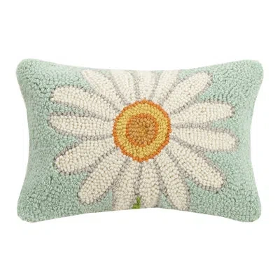 Peking Handicraft Daisy Daisy Hook Wool Lumbar Pillow