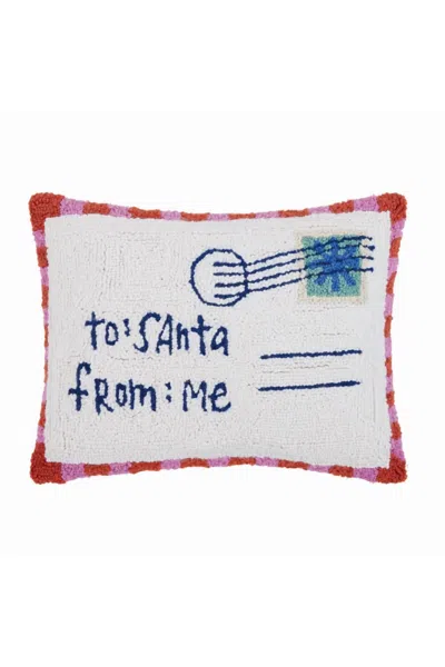 Peking Handicraft Dear Santa Pillow In White In Multi