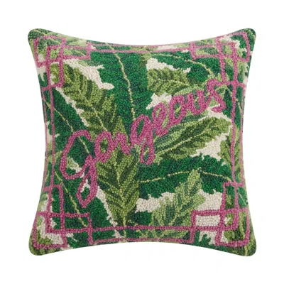 Peking Handicraft 'gorgeous' Hook Pillow In Green