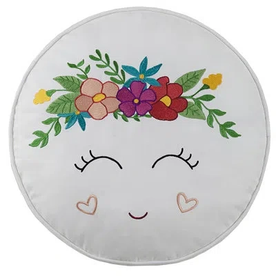 Peking Handicraft Happy Face Happy Face Cotton Throw Pillow