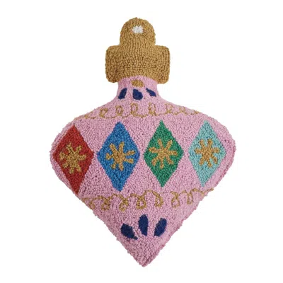 Peking Handicraft Jolly Ornament Pillow In Pink