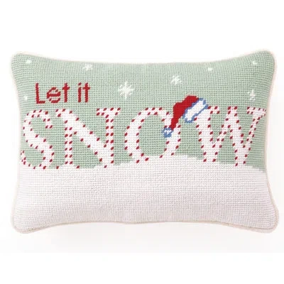 Peking Handicraft Let It Snow Needlepoint Petite Size Holiday Pillow - 8x12"