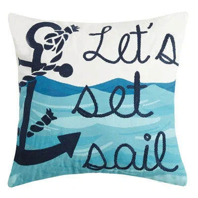 Peking Handicraft Let's Set Sail Wool Throw Pillow