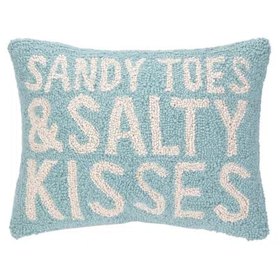 Peking Handicraft Nautical Hook Sandy Toes Salty Kisses Lumbar Pillow