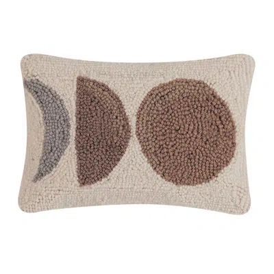 Peking Handicraft Neutral Moons Hook Pillow In Beige;cream