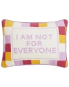 PEKING HANDICRAFT PEKING HANDICRAFT NOT FOR EVERYONE EMBROIDERED NEEDLEPOINT PILLOW