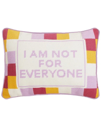 Peking Handicraft Not For Everyone Embroidered Needlepoint Pillow In White