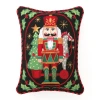 Peking Handicraft Nutcracker Nutcracker With Pull Toy Needlepoint Lumbar Pillow