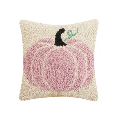 Peking Handicraft Pink Pumpkin Halloween Petite-size Throw Pillow - 10" Square