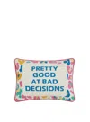 Peking Handicraft Pretty Good Embroidered Needlepoint Pillow In White