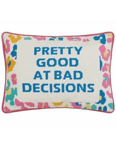 Peking Handicraft Pretty Good Embroidered Needlepoint Pillow In Multi