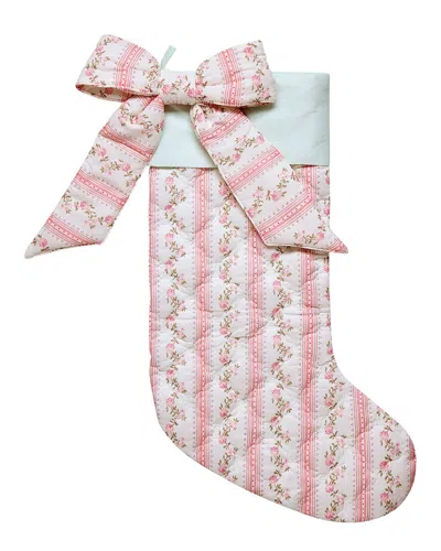 Peking Handicraft Quilted Printed Cami Bow Stocking In Pink