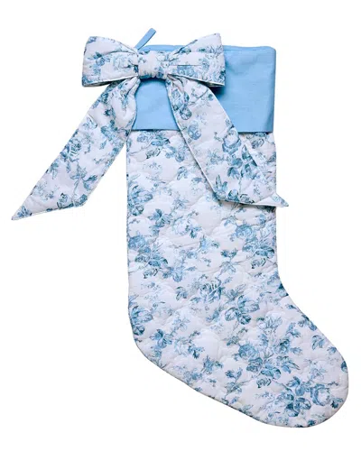 Peking Handicraft Quilted Printed Maisie Bow Stocking In Blue