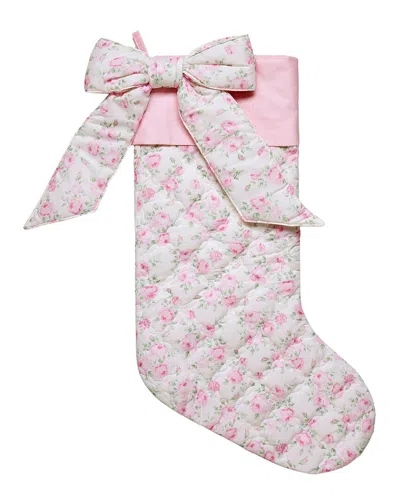 Peking Handicraft Quilted Printed Marcella Bow Stocking In Pink