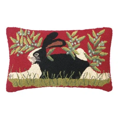 Peking Handicraft Rabbit Wool Lumbar Pillow